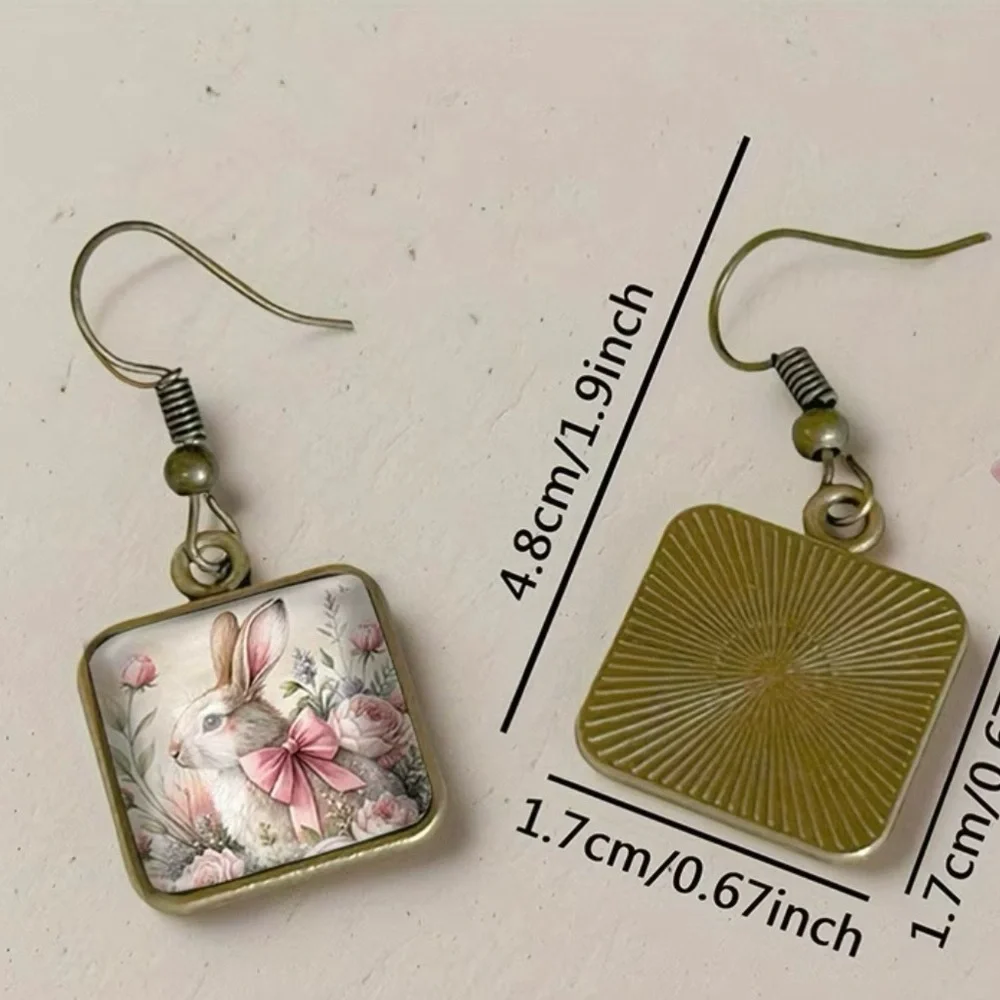 Charming Rabbit Earrings with Pink Accents